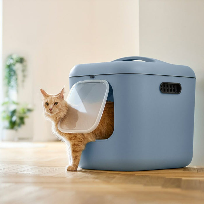 Cat Litter Box Rotho Biala XL Blue Plastic