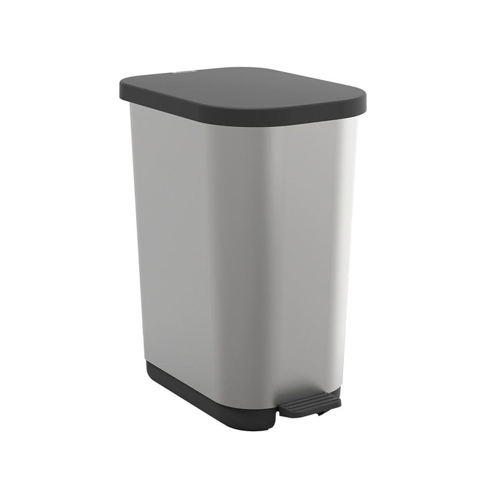 Waste bin Rotho Ribo Silver Silver Plastic 35 L