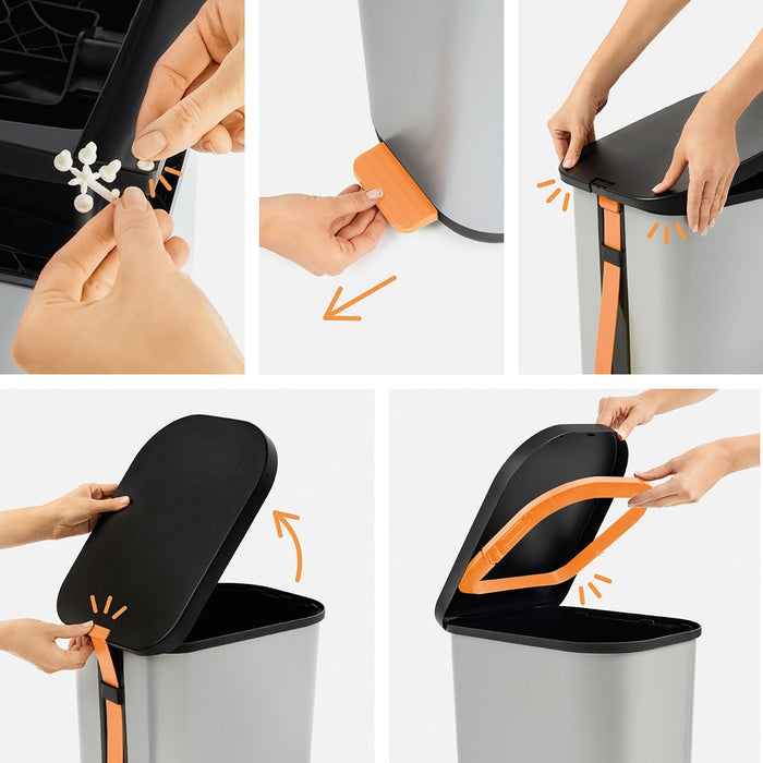 ROTHO Ribo White - pedal bin – 35l