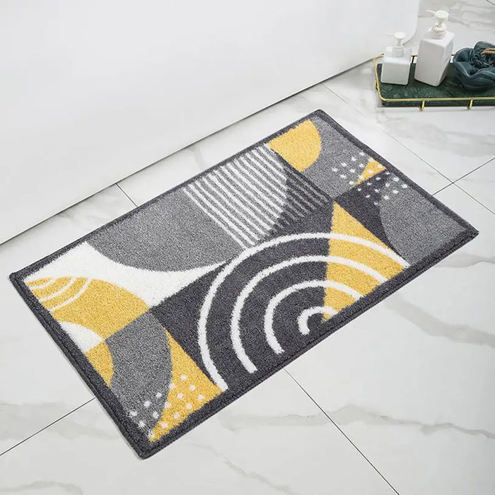 ROUND BATHROOM CARPET GRAY YELLOW 40X60 TONI BAD - Постелки за баня<<<Аксесоари за баня<<<Баня<<<Praktiker