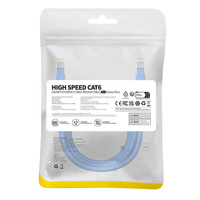 Round Cable Baseus Ethernet RJ45 Cat.6 3m (blue) - Network cables<<<Cables<<<IT Accessories<<<InnproXML&&&Network