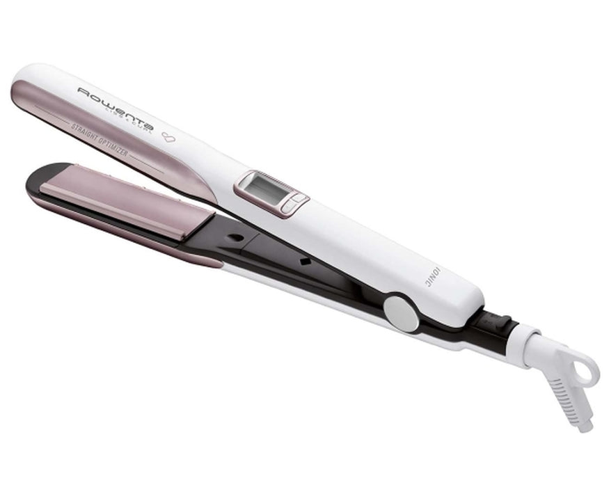 Rowenta SF7660F0 Liss & Curls Premium Care, cashemere keratin coating, ionic function, liss optimizer (silicon strip), LCD screen, 2 settings (130-200C), fast heat up (30'), auto-off (60"), lock system, floating plates