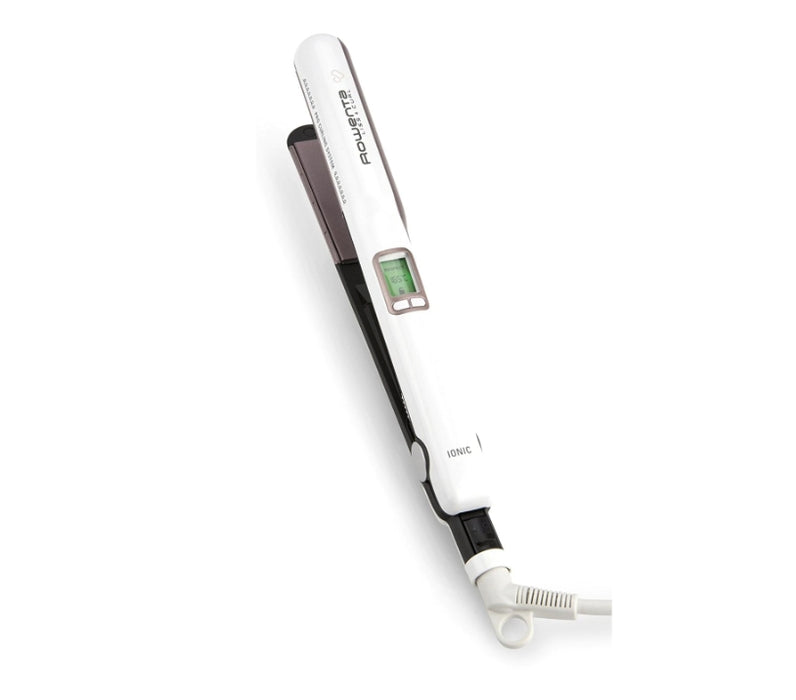 Rowenta SF7660F0 Liss & Curls Premium Care, cashemere keratin coating, ionic function, liss optimizer (silicon strip), LCD screen, 2 settings (130-200C), fast heat up (30'), auto-off (60"), lock system, floating plates