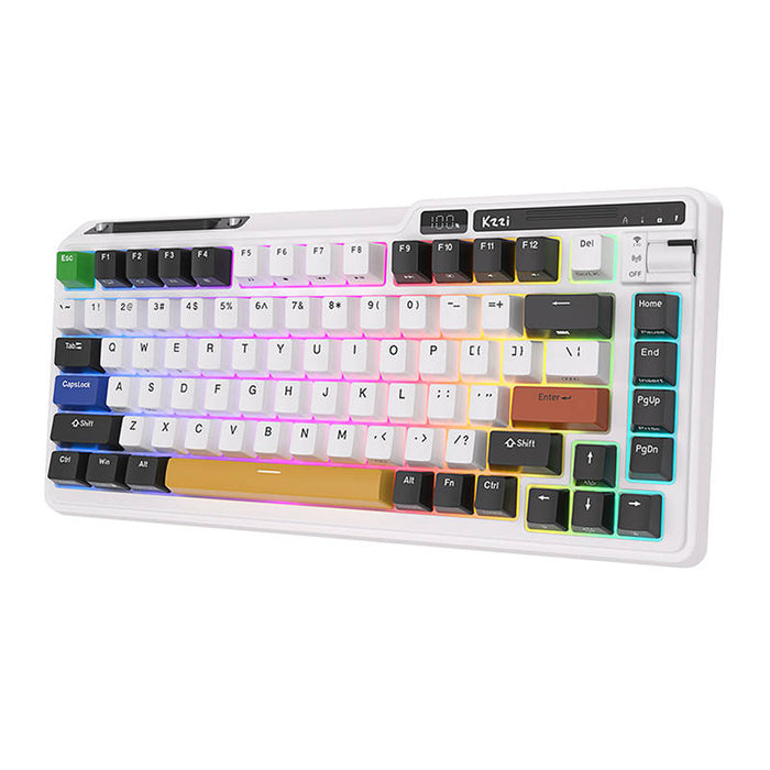 Royal Kludge KZZI K75 pro RGB wireless mechanical keyboard, Moment Switch (black and white) (QWERTY)