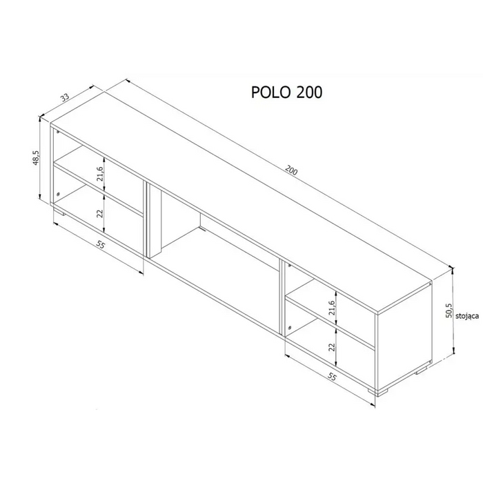 RTV cabinet POLO 180x33x39 white + fireplace white - TV cabinets made of furniture boardSTV-ZPM<<<TV