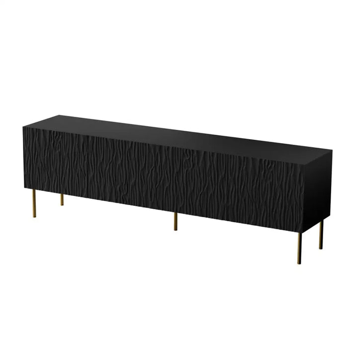 RTV JUNGLE cabinet 190x40.5x59.5 black matt + golden legs - TV cabinets made of furniture boardSTV-ZPM<<<TV