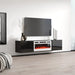 RTV LUXE cabinet 182.6x34.5x37.5 black/black gloss + white fireplace - TV cabinets made of furniture boardSTV-ZPM<<<TV