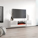 RTV LUXE cabinet 182.6x34.5x37.5 white/gloss white + white mantelpiece - TV cabinets made of furniture