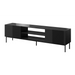 RTV SLIDE 200K cabinet on black steel frame 200x40x57 cm all in gloss black - TV cabinets made of furniture