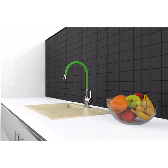 KITCHEN MIXER WITH MOVABLE ARM RUBINETA FLEXY-33 GREEN