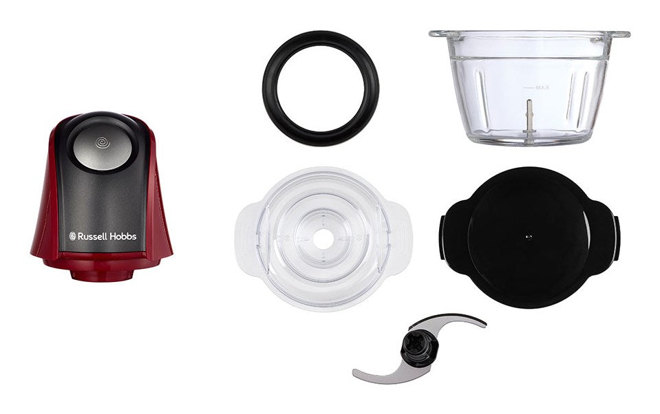 Russell Hobbs 27130-56 electric food chopper 0.5 L 200 W Black, Red, Transparent