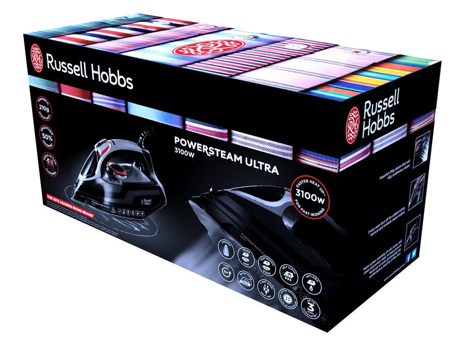 Russell Hobbs 20630-56 iron Dry & Steam iron Ceramic soleplate 3100 W Black, Grey