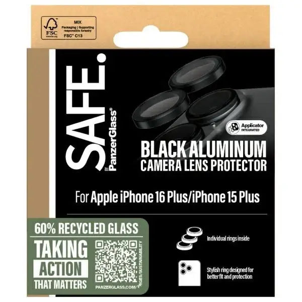 SAFE by PanzerGlass iPhone 16 6.1’’ / 16 Plus 6.7’’ Lens Protector black/black SAFE95890 - Cell phone tempered