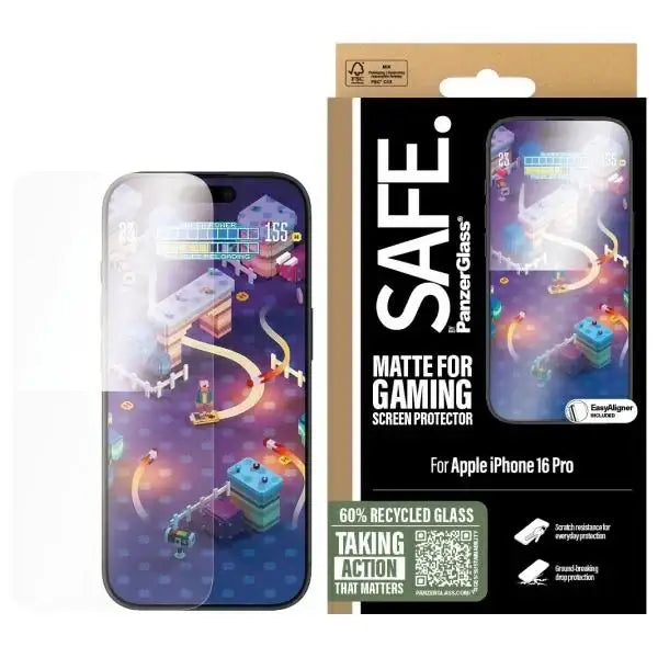 SAFE by PanzerGlass iPhone 16 Pro 6.3’’ Gaming Screen Protector Ultra-Wide Fit SAFE95887 - Cell phone tempered