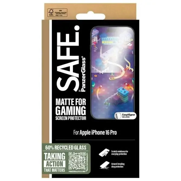 SAFE by PanzerGlass iPhone 16 Pro 6.3’’ Gaming Screen Protector Ultra-Wide Fit SAFE95887 - Cell phone tempered