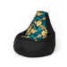 Sako bag pouffe pear print black-leaf XL 130 x 90 cm - Sako poufsPUF-SAK<<<Poufs and footrestsPUF<<<ActionPL