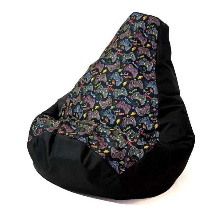 Sako bag pouffe Pear print black-pad player XL 130 x 90 cm - Sako poufsPUF-SAK<<<Poufs and footrestsPUF<<<ActionPL