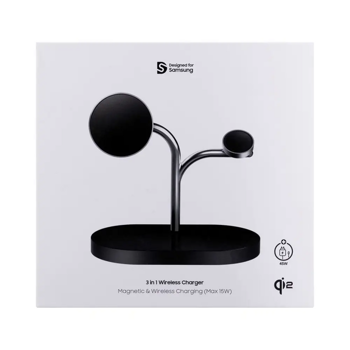 Samsung GP-PWU024WIABW mobile device charger Headset Smartphone Smartwatch Black Silver USB Wireless charging Indoor