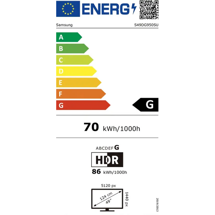 Samsung LS49DG950 49’’ CURVED Odyssey G9 OLED 1000R 240Hz 32:9 5120 x 1440 250 cd/m2 Display Port HDMI Micro HDMI USB
