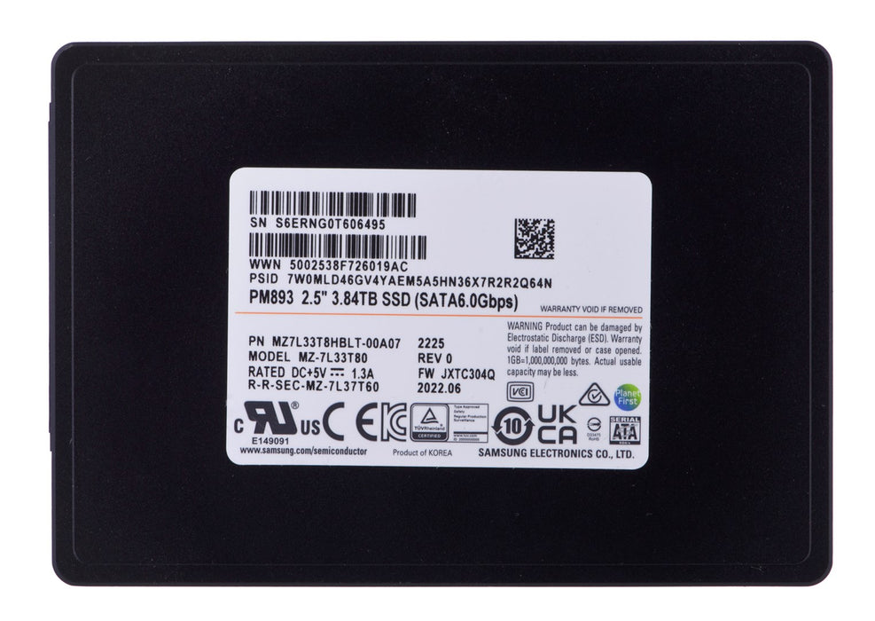SSD Samsung PM893 3.84TB SATA 2.5" MZ7L33T8HBLT-00A07 (DWPD 1)
