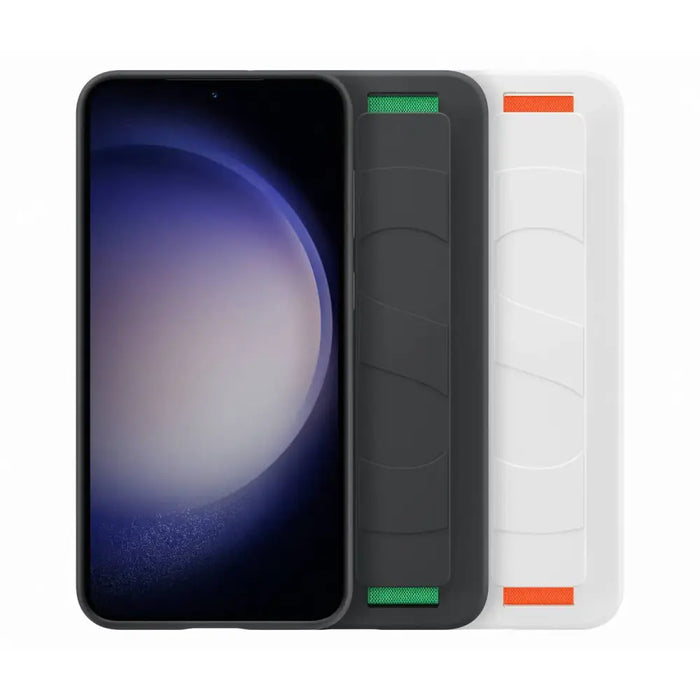 Samsung Silicone Grip Cover Case for Samsung Galaxy S23+ silicone case with wrist strap black (EF-GS916TBEGWW) - Cell