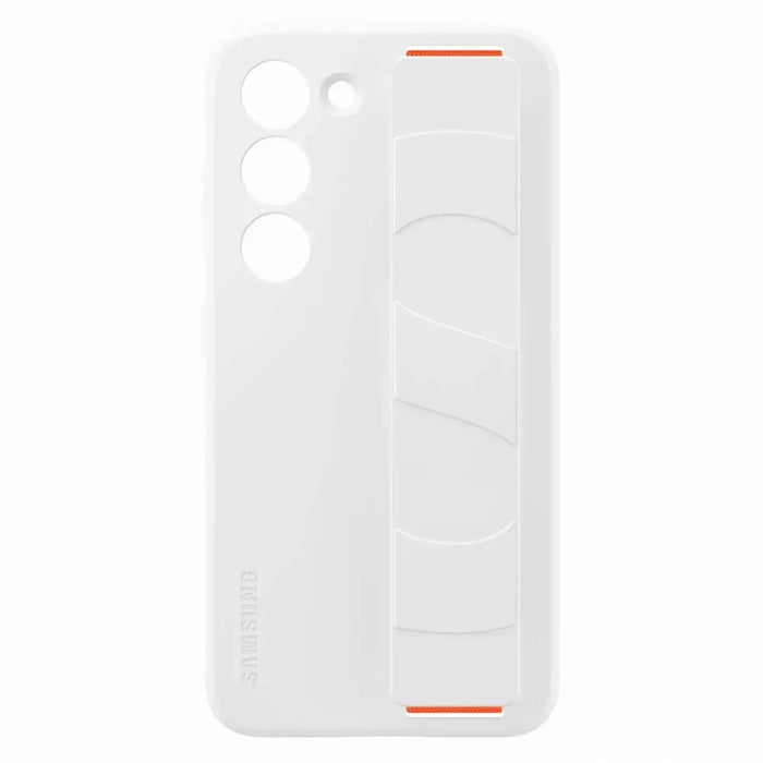 Samsung Silicone Grip Cover Case for Samsung Galaxy S23 silicone case with wrist strap white (EF-GS911TWEGWW) - Cell