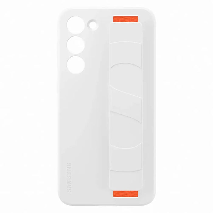 Samsung Silicone Grip Cover Case for Samsung Galaxy S23+ silicone case with wrist strap white (EF-GS916TWEGWW) - Cell