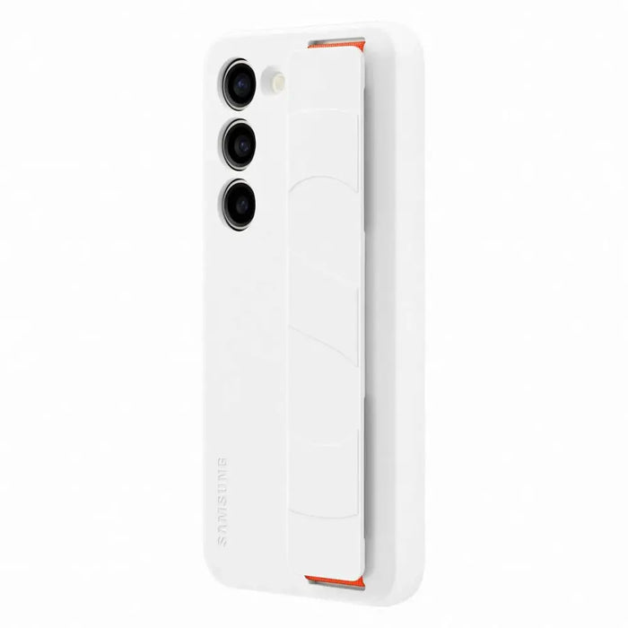 Samsung Silicone Grip Cover Case for Samsung Galaxy S23 silicone case with wrist strap white (EF-GS911TWEGWW) - Cell