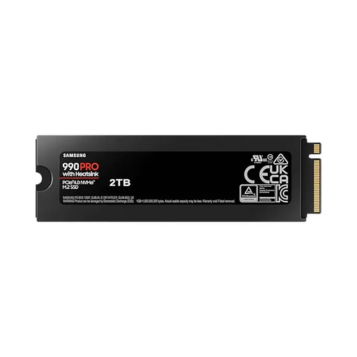 Samsung SSD 990 PRO 2TB Heatsink PCIe 4.0 NVMe 2.0 M.2 V-NAND 3-bit MLC 256-bit Encryption Read 7450 MB/s Write 6900