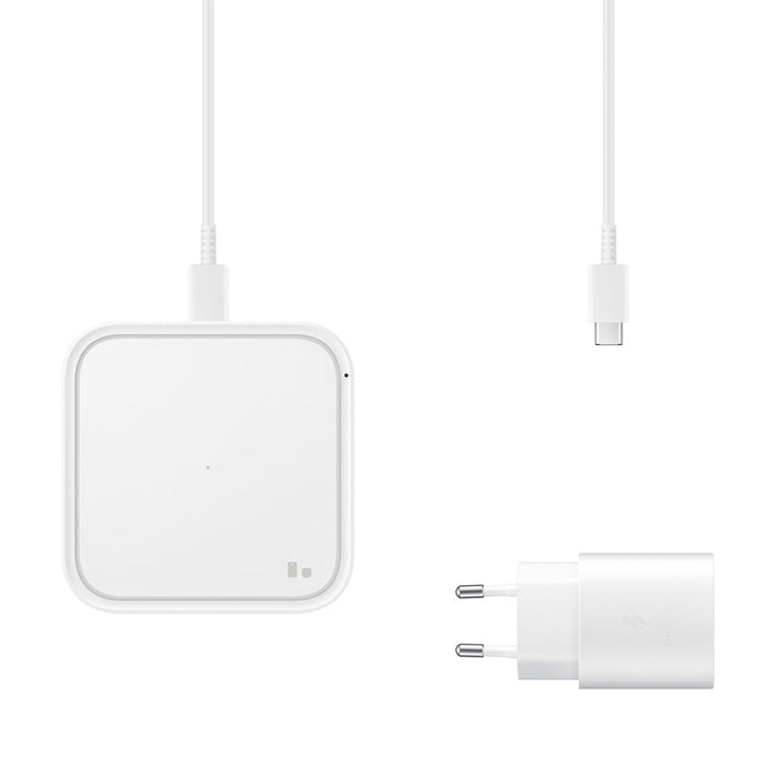 Samsung Wireless Charger Pad EP-P2400TWEGEU 15W inductive charger - white + mains charger - Cell phone USB