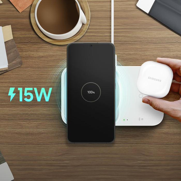Samsung Wireless Charger Duo EP-P5400BWEGEU inductive charger 15W - white
