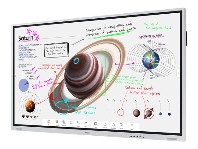 SAMSUNG Flip Pro Digital Flipboard 75inch 4K IR Touch HDMI USB LAN WiFi WPA2 Ent Blueto Tizen 6.5 SoC 4x10W Landscape 400x400