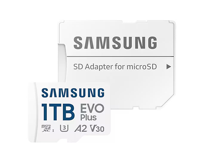 Samsung 1TB micro SD Card EVO Plus with Adapter, UHS-I interface, Read Speed up to 160MB/s