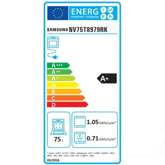 Built-in oven SAMSUNG NV75T8979RK/EF, 75 l, Dual Cook Steam, Pyrolysis