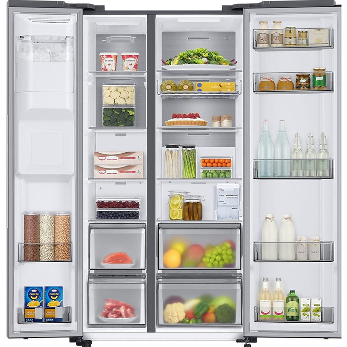 Refrigerator with freezer SAMSUNG Side-by-Side RS68A854CSL/EF, 635 l, No Frost, Wi-Fi