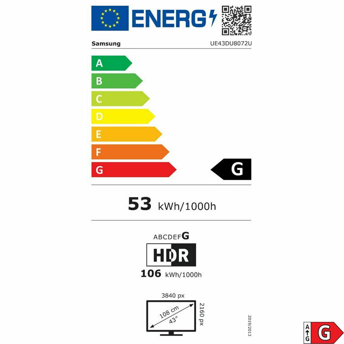 TV SAMSUNG UE43DU8072UXXH, 43", Crystal UHD 4K, Smart TV Tizen™, DU8000 (2024)