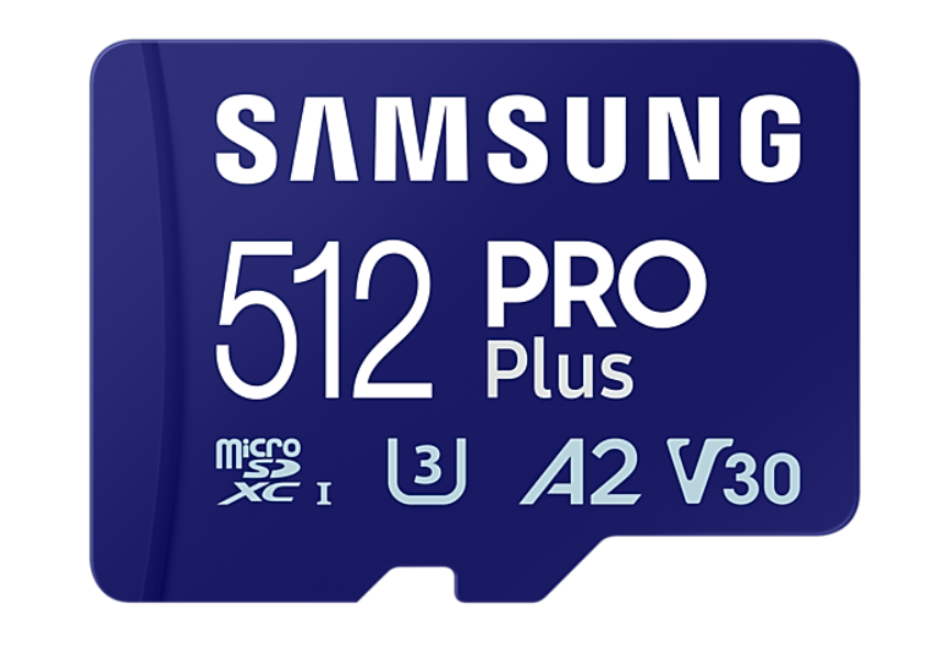 Samsung PRO Plus memory card, microSDXC, UHS-I, 512GB, Adapter, USB reader