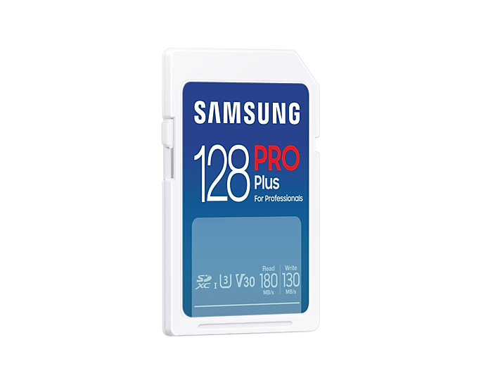 Memory card Samsung PRO Plus, SD Card, 128GB, White