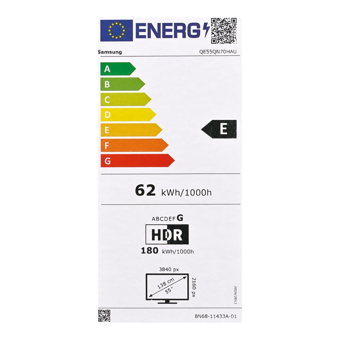 TV SAMSUNG QE55QN70HAUXXH, 55"(139.7 cm), 4K UHD Vision AI, Smart TV Tizen™, Neo QLED QN70H (2026)