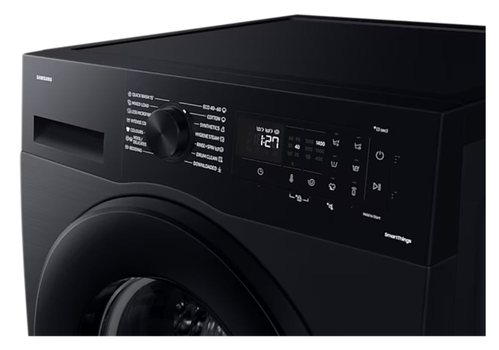 Washing machine SAMSUNG WW80CGC04DABLE, 8 kg, 1400 rpm Eco Bubble, SmartThings, Black Inox