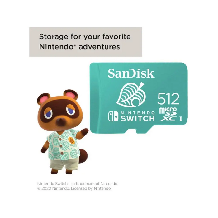 SanDisk memory card for Nintendo Switch microSDXC UHS-I 512GB Up to 100MB/s - Карти памет<<<Фото и видео