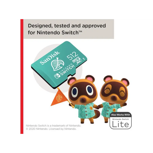 SanDisk memory card for Nintendo Switch microSDXC UHS-I 512GB Up to 100MB/s - Карти памет<<<Фото и видео
