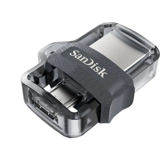 SanDisk Ultra Dual m3.0 USB flash drive 256 GB USB Type-A / Micro-USB 3.2 Gen 1 (3.1 Gen 1) Black Silver Transparent