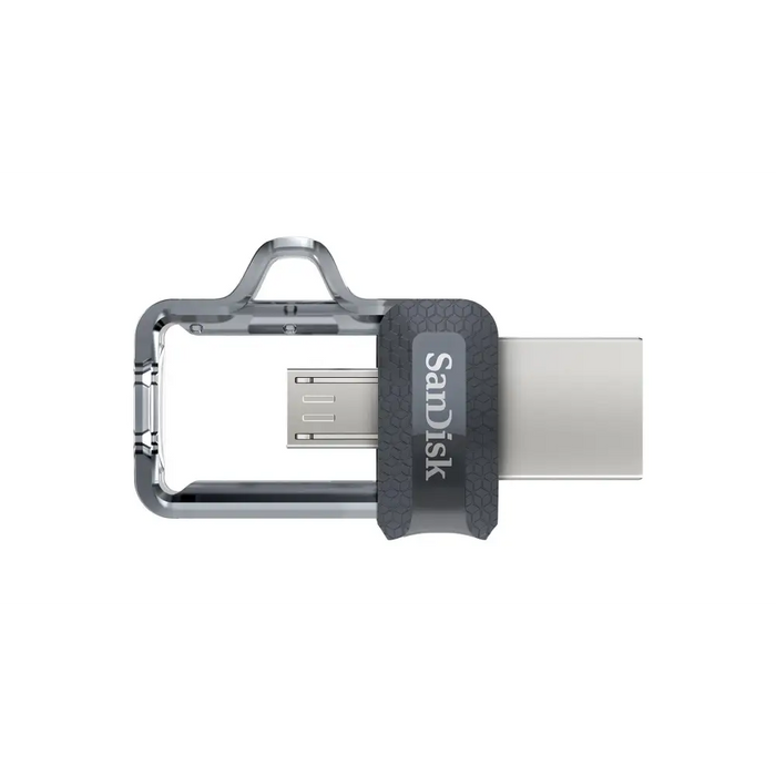 SanDisk Ultra Dual m3.0 USB flash drive 256 GB USB Type-A / Micro-USB 3.2 Gen 1 (3.1 Gen 1) Black Silver Transparent