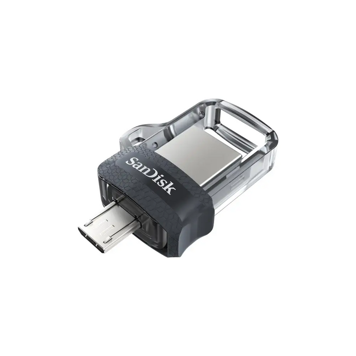 SanDisk Ultra Dual m3.0 USB flash drive 256 GB USB Type-A / Micro-USB 3.2 Gen 1 (3.1 Gen 1) Black Silver Transparent