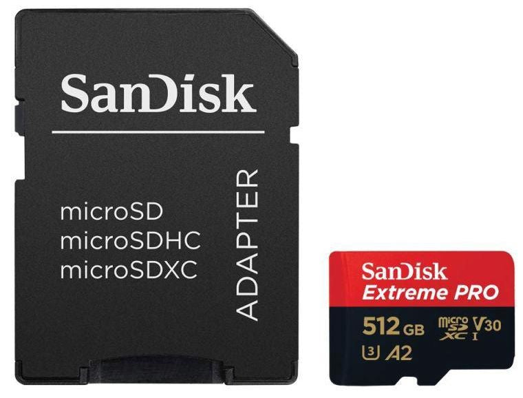 Memory card SANDISK EXTREME PRO microSDXC 512GB 200/140 MB/s UHS-I U3 (SDSQXCD-512G-GN6MA)