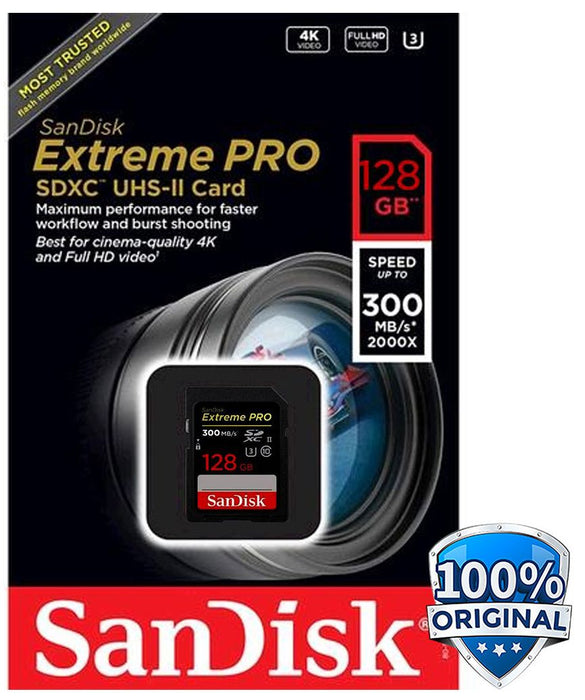 Memory card SANDISK EXTREME PRO SDXC 128GB 200/90 MB/s UHS-I U3  (SDSDXXD-128G-GN4IN)