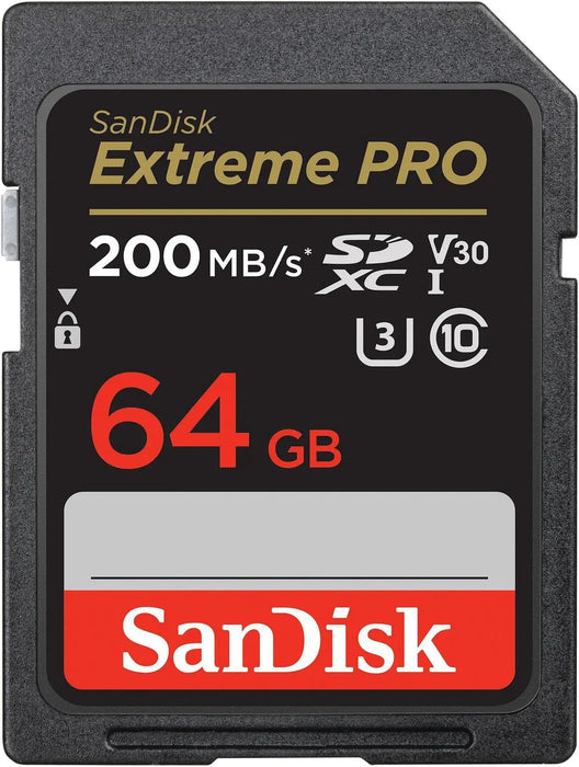 Memory card SANDISK EXTREME PRO SDXC 64GB 200/90 MB/s UHS-I U3 (SDSDXXU-064G-GN4IN)