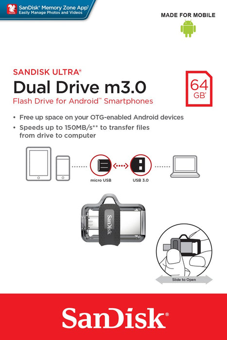 USB flash drive SanDisk Ultra Dual Drive m3.0, 64GB