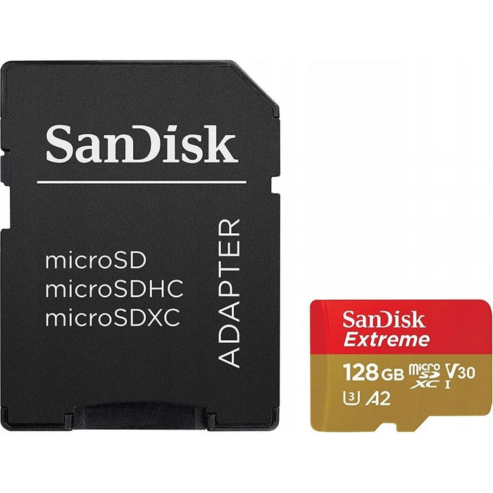 Memory card SANDISK EXTREME microSDXC 128 GB 190/90 MB/s UHS-I U3 ActionCam (SDSQXAA-128G-GN6AA)